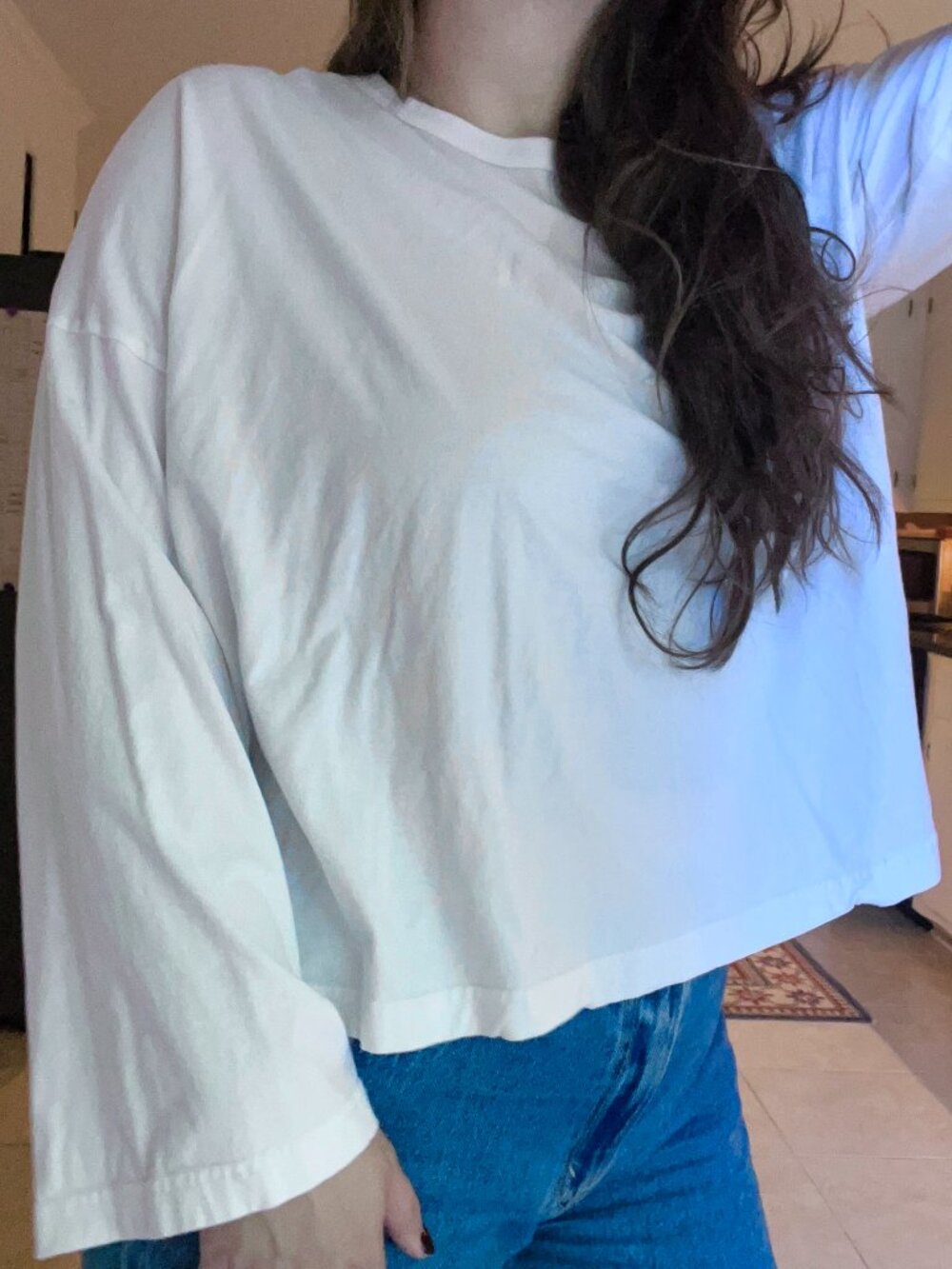 ASOS Only oversized long sleeve t-shirt in white